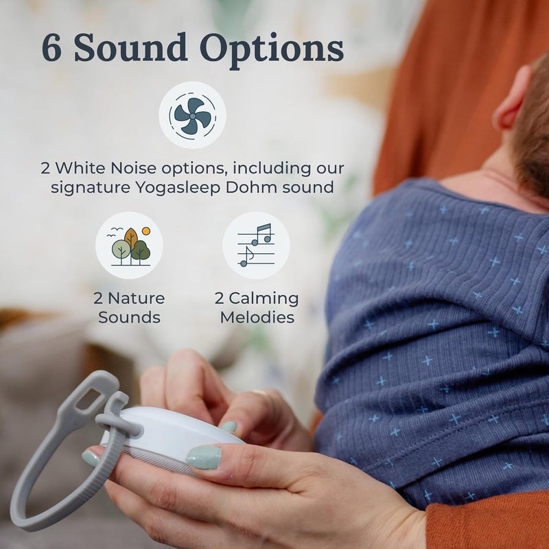 Yogasleep Hushh 2 Portable Sound Machine for Baby & Kids, New Reinforced Clip, Backlit Buttons, Night Light, 6 Soothing Natural Sounds, Easy to Use Timer, Volume Control, Toddler Lock, Noise Canceling - Image 2